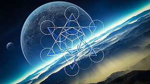 planet wallpaper, space, fantasy art, pattern, polyscape
