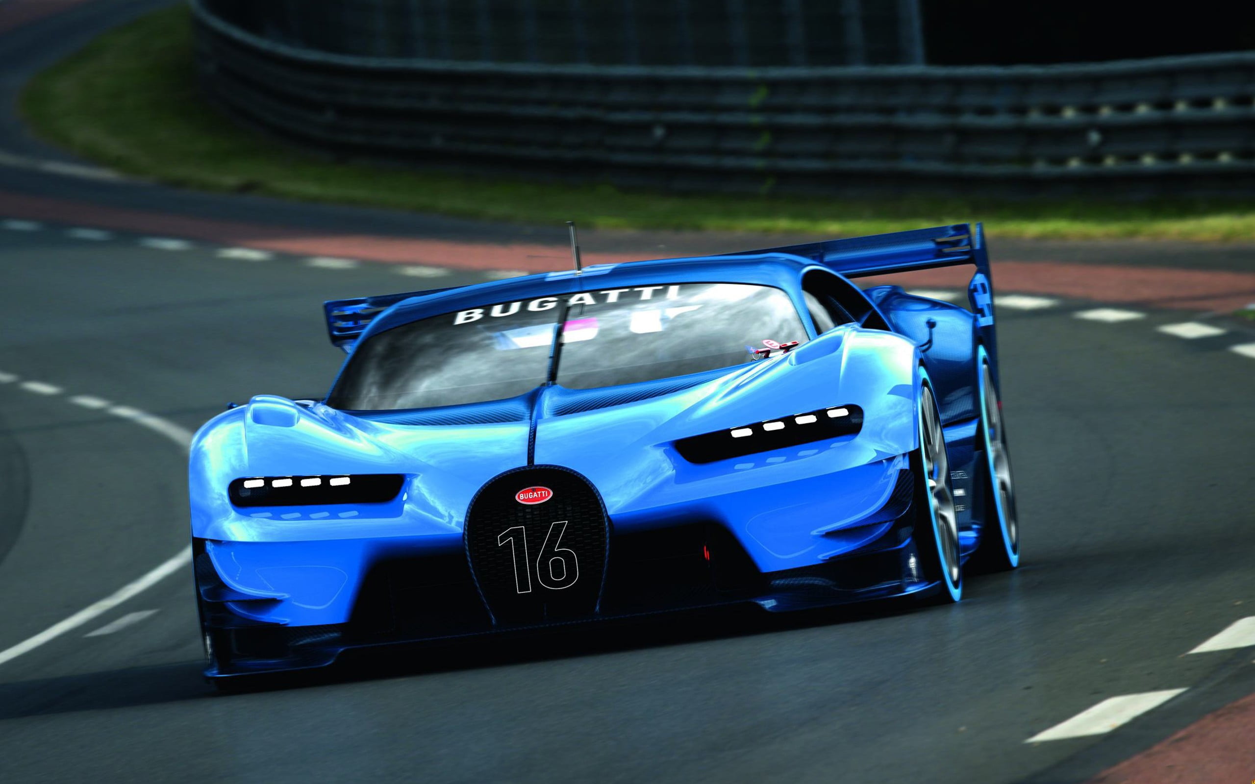 Blue Bugatti Chiron Coupe Bugatti Vision Gran Turismo Blue Cars Road Car Hd Wallpaper Wallpaper Flare