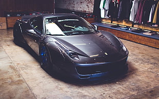 black and blue car, car, Ferrari 458