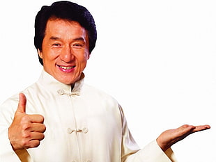 Jackie Chan in white suit photo HD wallpaper