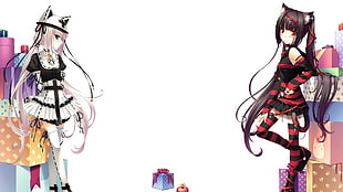 two female anime character wallpaper, nekomimi, Neko Para, Chocolat (Neko Para), Vanilla (Neko Para)