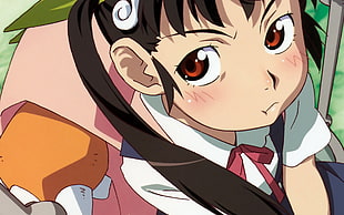 black haired female girl anime character HD wallpaper