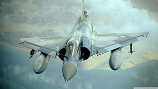 gray fighting plane, Mirage 2000, jet fighter, airplane, aircraft