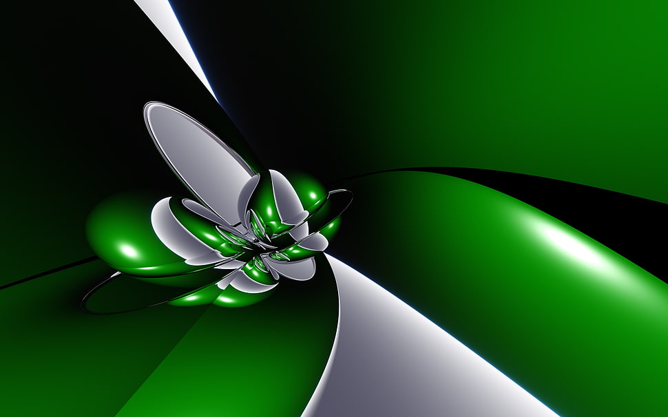 green and gray digital poster HD wallpaper