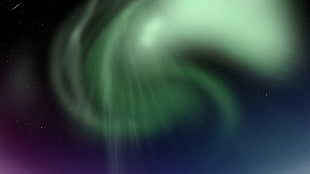 green aurora light, nature, aurorae HD wallpaper