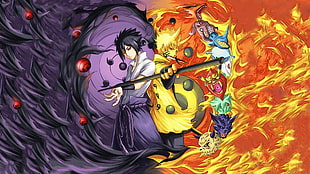 Naruto Shippuuden, Uzumaki Naruto, Uchiha Sasuke, Rinnegan HD wallpaper