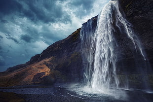 low angle of waterfalls, landscape, nature, photography, waterfall HD wallpaper