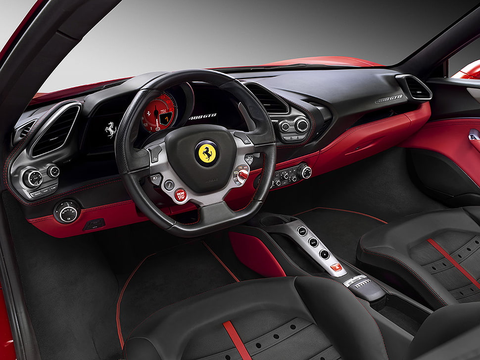Ferrari car interior HD wallpaper