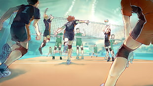 anime character playing volleyball HD wallpaper