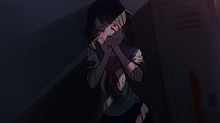 short brown haired female anime character, Yandere-chan, Yandere Simulator, yandere HD wallpaper
