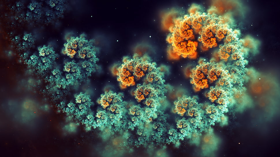 closeup photo of galaxy explosion wallpaper, fractal, digital art, spiral, blurred HD wallpaper