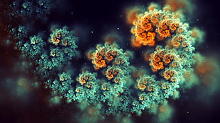 closeup photo of galaxy explosion wallpaper, fractal, digital art, spiral, blurred