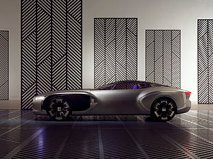 gray supercar concept HD wallpaper