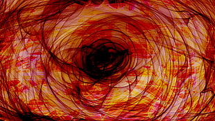 orange, red, black and yellow smoke themed abstract art
