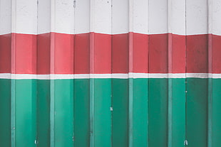 white, red, and green corrugated sheet