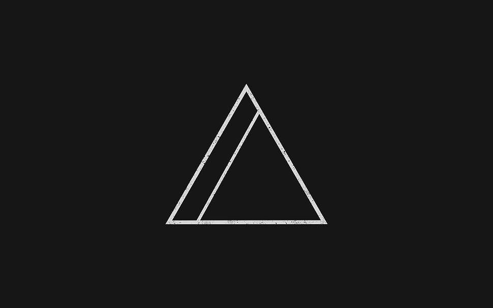 Audio Technica logo, minimalism, geometry, black background, triangle HD wallpaper