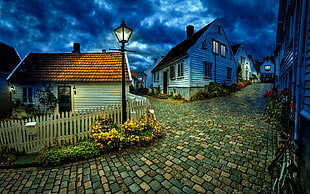 Village during night HD wallpaper