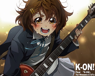 girl playing guitar anime character HD wallpaper