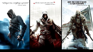 three Assassin's Creed characters, Assassin's Creed, Ezio Auditore da Firenze, video games, Assassin's Creed 2