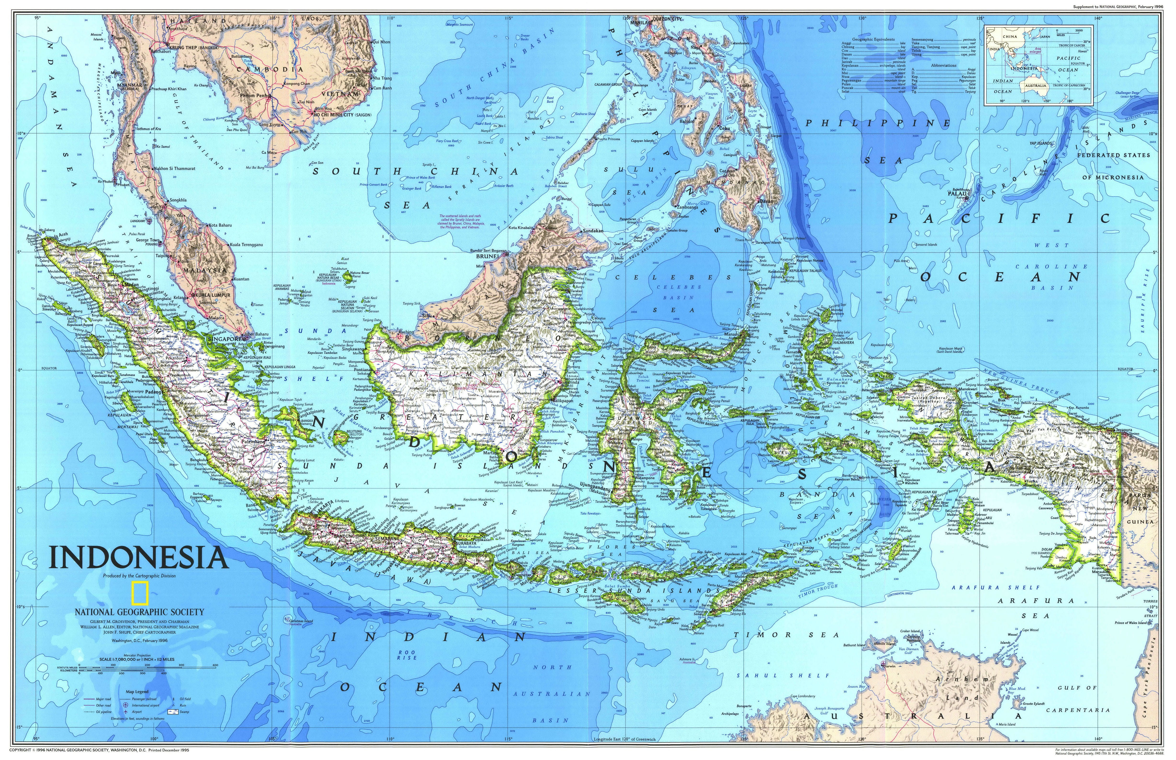 Indonesia map, Indonesia, map, National Geographic