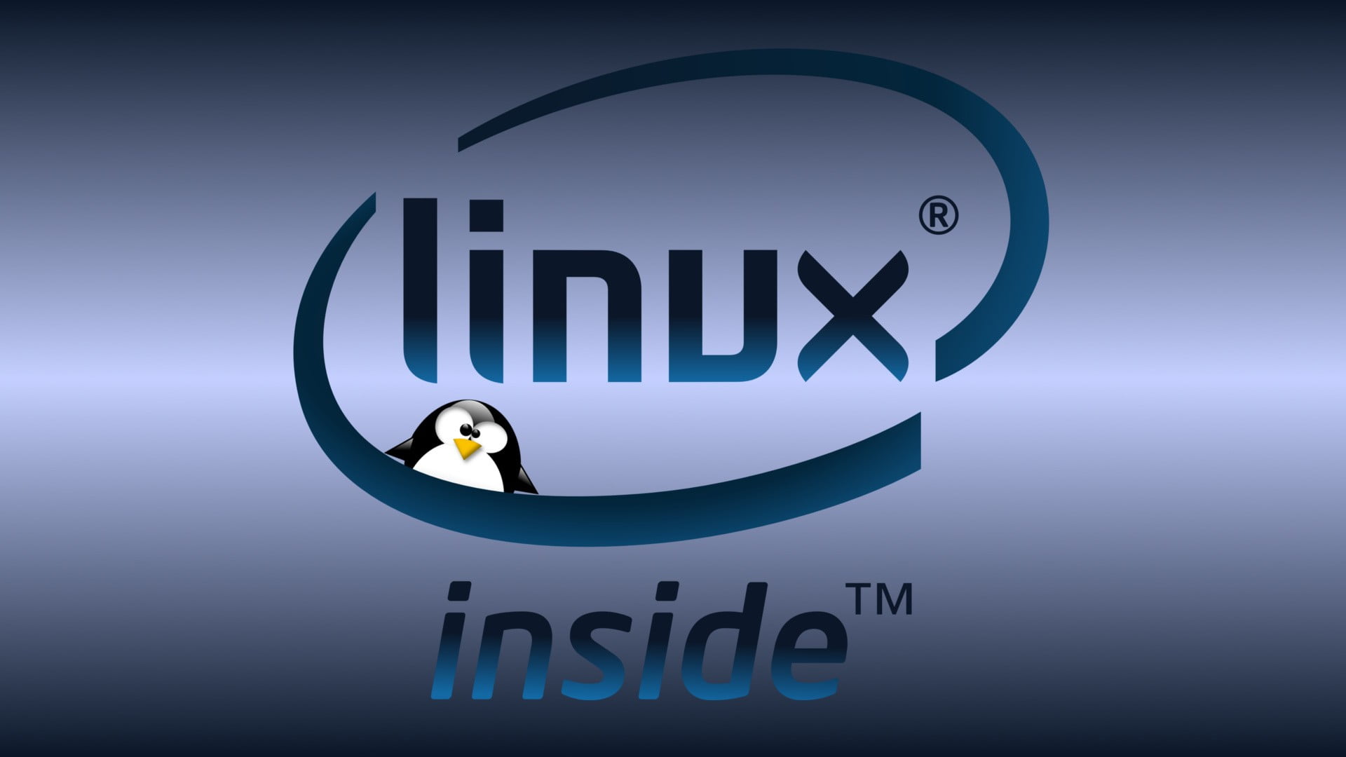 Linux inside logo, Linux, GNU, Intel