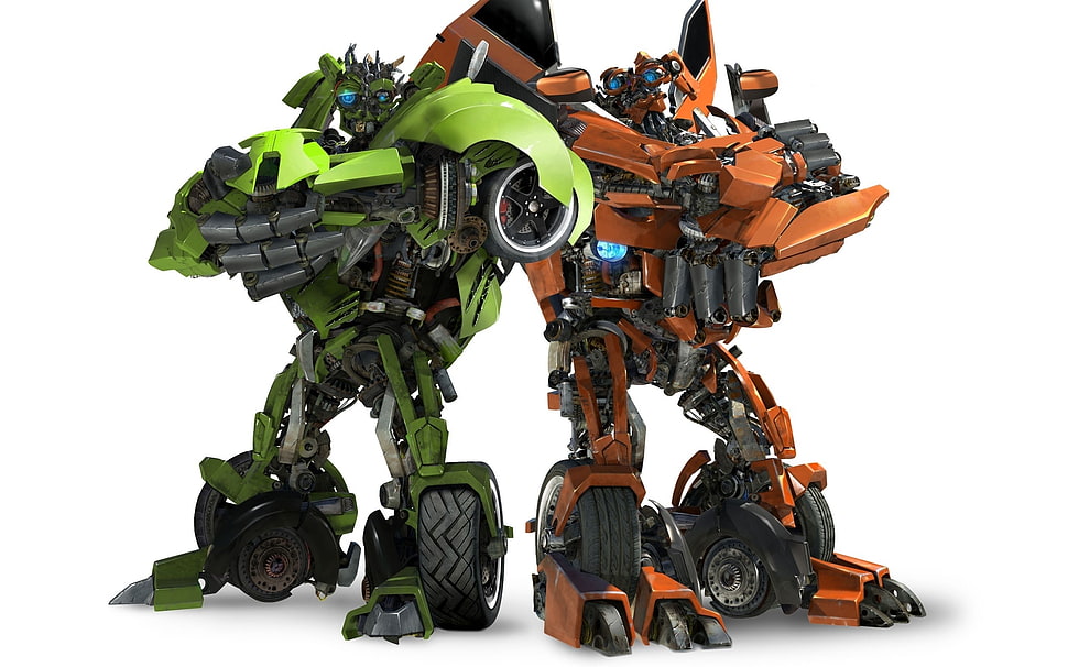 Transformers wallpaper, robot, Transformers, green, orange HD wallpaper