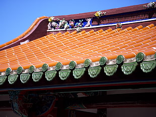 orange and green temple roof