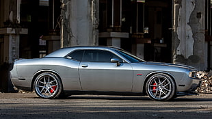 gray coupe, Dodge Challenger, silver cars, car, vehicle