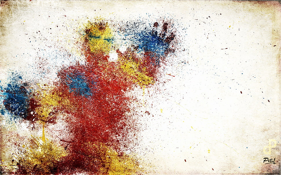 Iron Man splatter painting, fantasy art, digital art, artwork, simple HD wallpaper