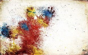 Iron Man splatter painting, fantasy art, digital art, artwork, simple