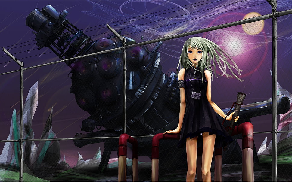 gray haired female anime HD wallpaper