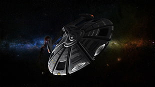 gray spacecraft illustration, Star Trek, spaceship