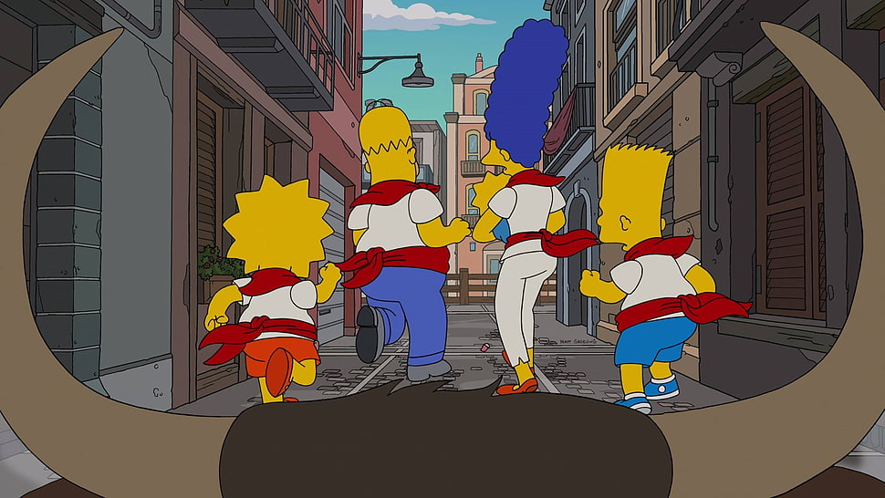 The Simpsons illustration, The Simpsons, Lisa Simpson, Bart Simpson, Homer Simpson HD wallpaper