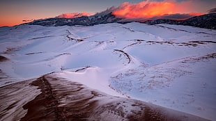 white mountain, dune, Great Sand Dunes National park, landscape, sunset HD wallpaper