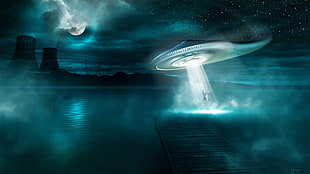 gray spaceship wallpaper, space