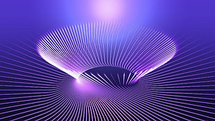 spiral white digital wallpaper, lines, abstract, 3D Abstract, purple