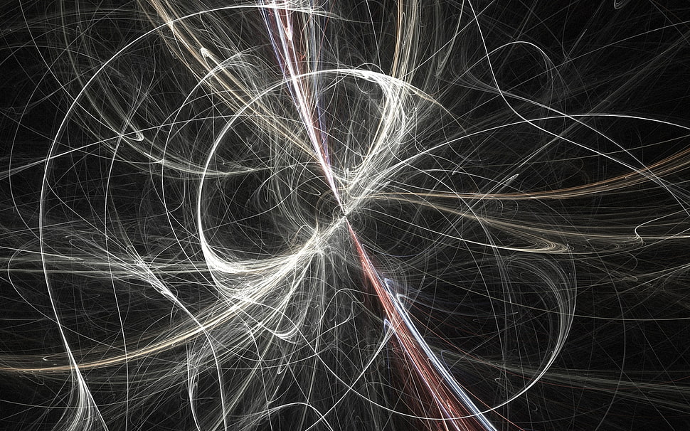 white and black abstract illustration HD wallpaper