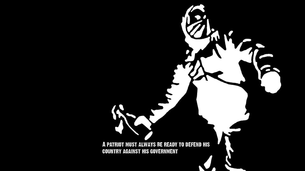 man holding bottle illustration, minimalism, riots, typography HD wallpaper