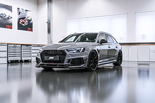 gray Audi sedan, ABT Audi RS 4-R Avant, Geneva Motor Show, 2018 HD wallpaper