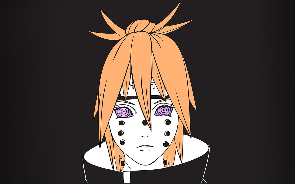 Naruto character illustration, Pein, simple background, vector, Naruto Shippuuden HD wallpaper