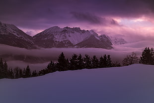 white mountain during sunset HD wallpaper