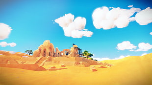 sand house illustration, The Witness, video games, PlayStation 4, artwork