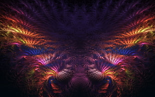 digital wallpaper of purple, red, yellow, and orange lights