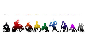 assorted-color character illustrations, DC Comics, superhero, Green Lantern, Emotional Spectrum