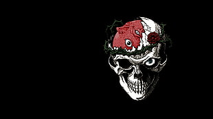 gray and red skull 3D wallpaper, Berserk, manga, Beherit