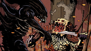 Alien vs. Predator comic, Predator (movie), Mike Mignola, Alien (movie), Xenomorph HD wallpaper
