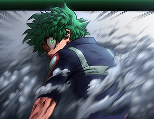 green male animated charter, Boku no Hero Academia, Midoriya Izuku HD wallpaper