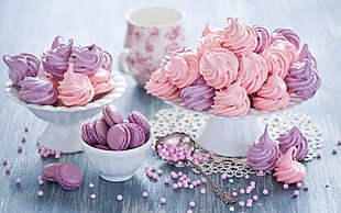 pink and purple macaroons