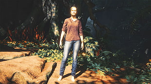 game character illustration, Uncharted 4: A Thief's End, Elena fisher, barefoot, filter