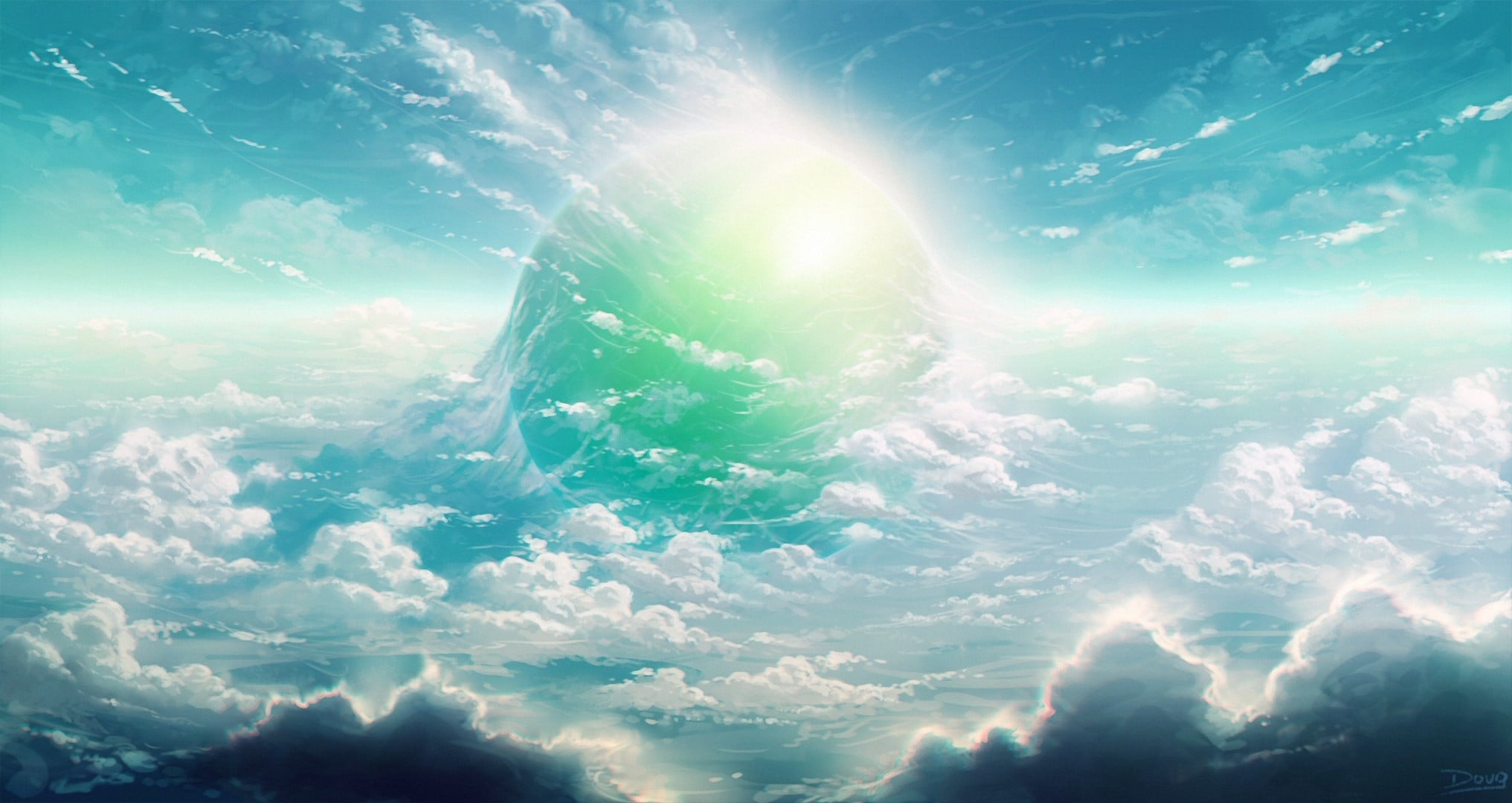 Cloudy Sky Illustration Fantasy Art Digital Art Hd Wallpaper Wallpaper Flare